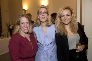 From left to right: Erin O'Connor ’06, a U.S. Foreign Service Officer; Sarah Hutchison, TAM associate director; and Belisa Marochi ’06, professor of international relations. (Photo by David Levenson) 