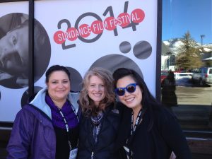 From left, Malinda Maynor Lowery, Cynthia Hill and Un Kyong Ho (associate producer on 'Private Violence and 'A Chef's Life) at the Sundance Film Festival.