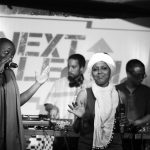 American rapper Sheikia "Purple Haze" Norris (front left) performs a duet with Indian singer Malabika Brahma (front right) in Kolkata, India.