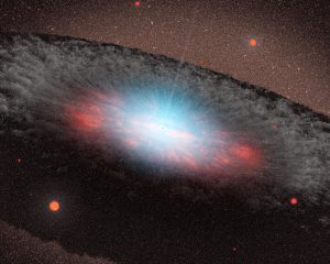 An artist's conception of a supermassive black hole. (photo courtesy of  NASA/JPL-Caltech.)