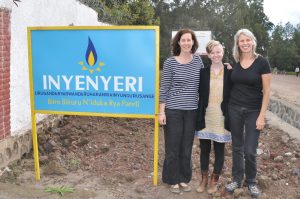 From left, Pam Jagger, Megan Strickland and Leena Nylander-French in Rwanda.