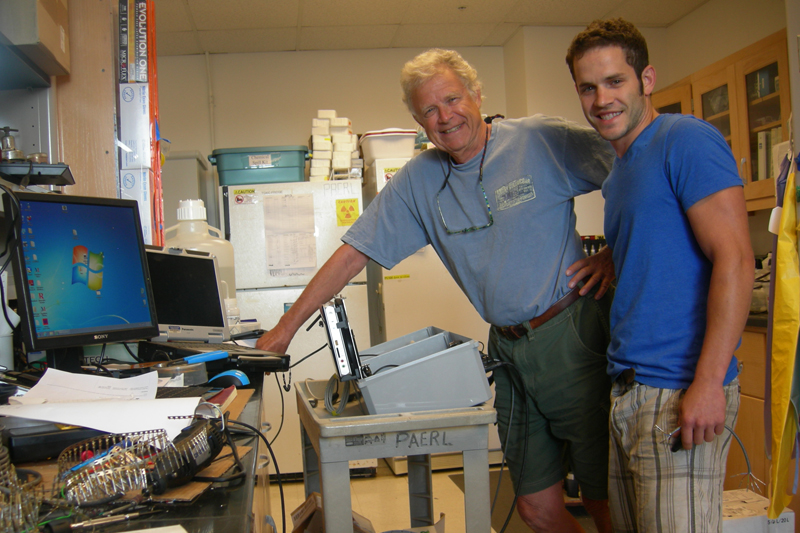 What do estuaries do for our environment? They absorb CO2 and store it. Hans Paerl, along with Ph.D. student Joey Crosswell, discovered that when tropical storms or hurricanes hit our estuaries, they cause carbon dioxide that has been building up for years to be released all at once.  (Photo courtesy of the UNC Institute of Marine Sciences)