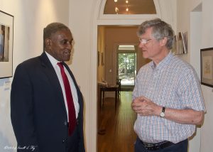 Tuskegee Mayor Johnny Ford with UNC historian Bill Ferris of the Center for the Study of the American South. (photo by Everett Fly)