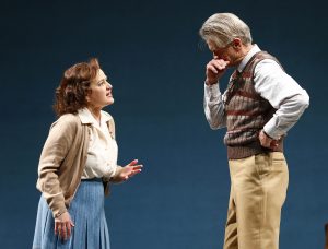 Left to right: Julia Gibson as Mrs. Catherine Stockmann and Michael Bryan French as Dr. Stockmann in PlayMakers Repertory Company’s production of “An Enemy of the People." (photo by Jon Gardiner)
