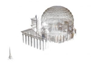 A 3D rendering of the Pantheon based on the streamed images.