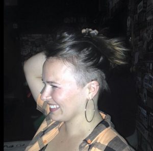 Jaclyn Gilstrap shaved her head for a "Punk Cuts to End Rape" event. (photo submitted by Jaclyn Gilstrap)