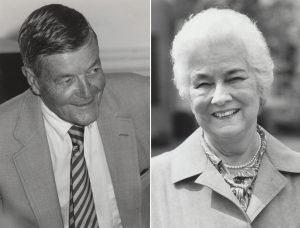Founding board members included Frank Hanes, left, and Margaret Harper.