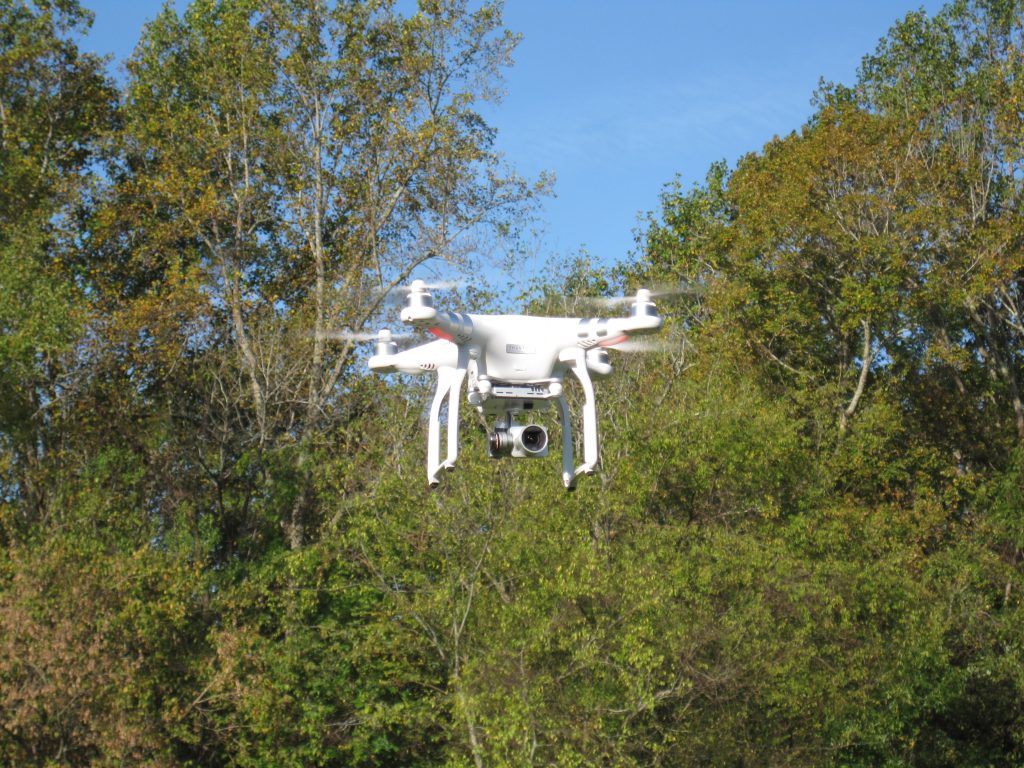 The drone in flight at Ayr Mount, a historic home in Hillsborough. (Photo by Vin Steponaitis)