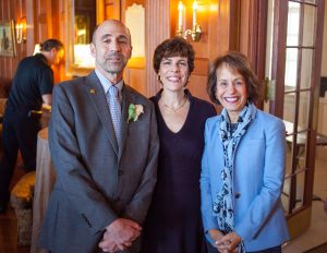 From left, Steve Reznick, his wife Donna Kaye and Chancellor Carol Folt. (photo by Mark Terry)