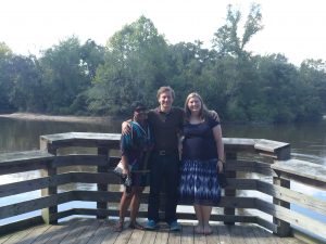From left, students Ivy Hardy, Sam Rains and Hannah Love visited Princeville, N.C., as part of their project on the Historic Black Towns and Settlements Alliance. (photo submitted)
