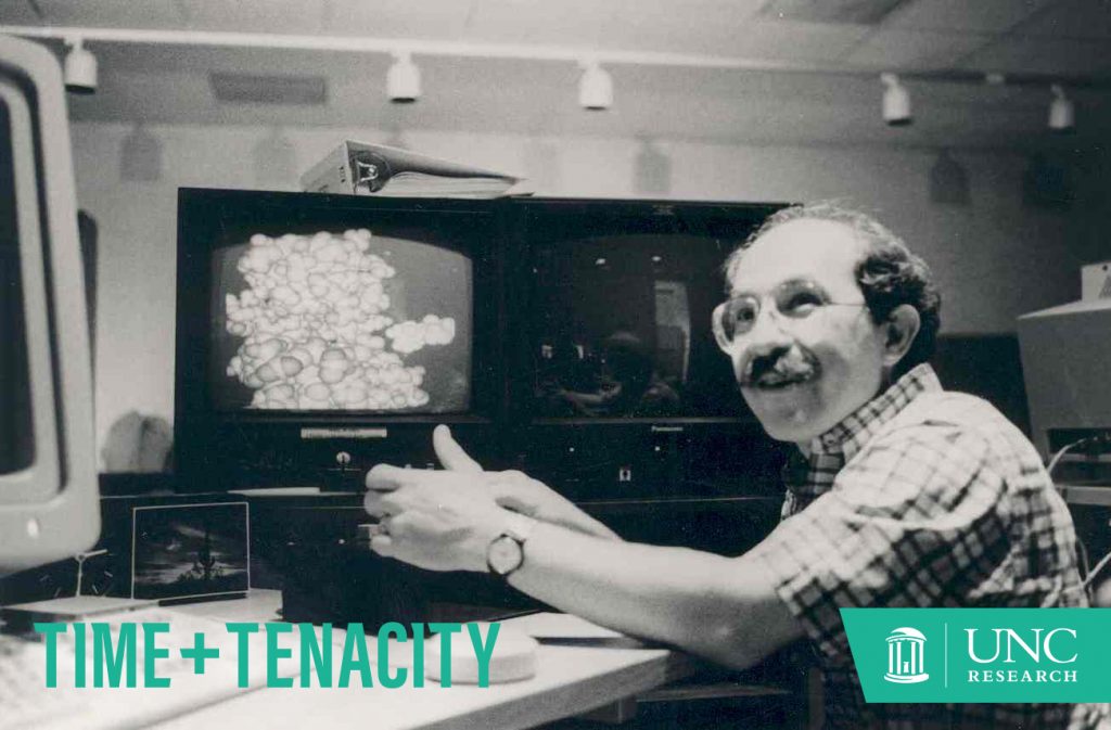 Before coming to UNC in 1978, Fuchs’ background involved modeling chromosomes on graphics systems and constructing 3-D models from laser scans of people and objects.