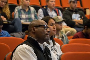 Bernard Bell is among the entrepreneurs-in-residence who play a big role in connecting with students and bringing that valuable experience into the classroom. (photo by Kristen Chavez)