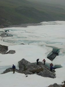 A river icing on a small unnamed river that drains into Galbraith Lake, Alaska. (Photo by Jay Zarnetske)