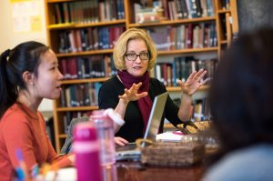 Associate Professor, Department of English and Comparative Literature, Jane Thrailkill leads a class March 6, 2017. (Jon Gardiner/UNC-Chapel Hill)