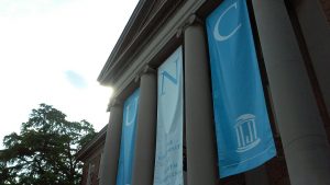 UNC banners on South wide by phone