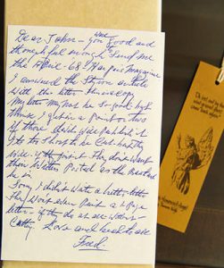 Fulenwider’s collection included this letter written to him by Wolfe’s brother Fred, who became a friend of the Fulenwider family.
