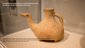 A clay animal-shaped pouring vessel in the Ackland's collection served as an inspiration for the sculpture.